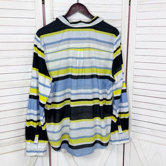 Ann Taylor Striped Long Sleeve Button Up Shirt Multicolor XL - Picture 7 of 10